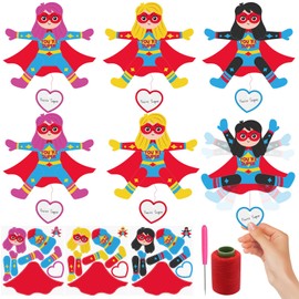 24 Set Mother's Day Craft Kit,Super Theme Hero Puppets Craft Kits for Mother Teacher Appreciation Week DIY Thankful Gift Craft School Classroom Home Fun Activities Party Favors