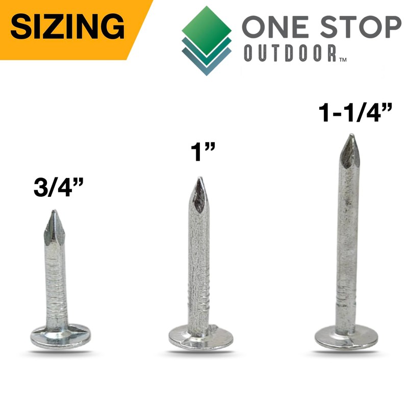 (500 Pack) 1 Inch - Galvanized Roofing Nails Professional Grade
