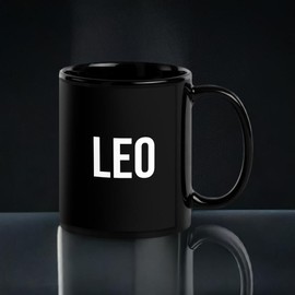 Leo Mug Black - Size: 15 oz