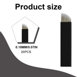 NOPKESV 20pcs Disposable Eyebrow Microblading Needles Lip Tattoo Micro Blades for Permanent Makeup Blades Single Use (Nero,18)