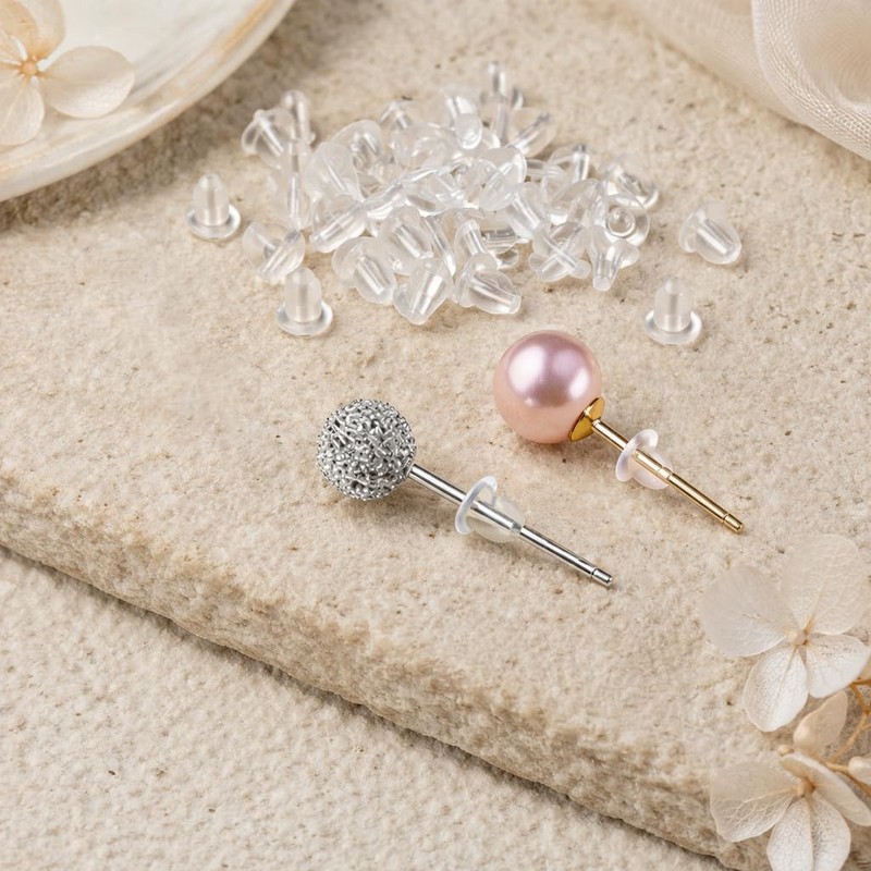 Bofoho 1400PCS Small Silicone Earring Backs – 3.8mm Soft &