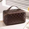 Jarsense Large Capacity Travel Cosmetic Bag, PU Leather Waterproof Layered