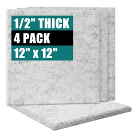 Uoisaiko Felt Cork Board for Wall: Extra Large Bulletin Board for Office - 0.5 Inch Thick Corkboard Tiles 4 PCS Grey Pin Board Squares Adhesive