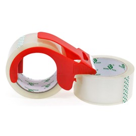 BOMEI PACK 2 Rolls of Pure White Bubble Free Packaging Tape, Heavy Duty Packaging Tape, Supplementary Rolls for Sealed Packaging and Transportation, 50mm*50m, Free Dispenser
