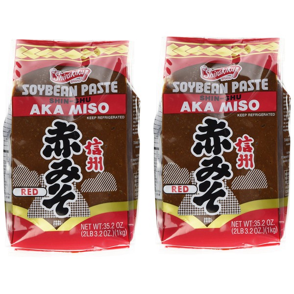 Shirakiku Miso Aka (red) Soy Bean Paste, 35.2-Ounce Bags (Pack of 2)