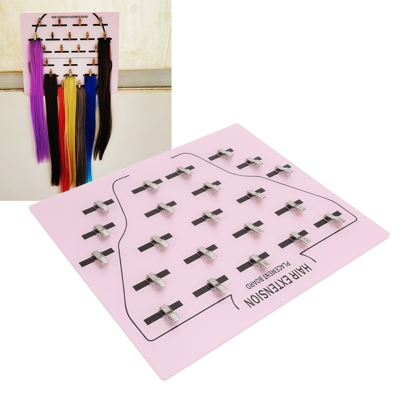 Wig Extension Holder Board Acrylic 22 Stainless Steel Clips Hair