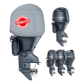Outboard Motor Cover for Yamaha 4.2L F150 F175 F200 Offshore,600D Heavy-Duty Waterproof Boat Engine Cover, Fade-Resistant Oxford Fabric,2X PU Coating & Cotton Lined Protection