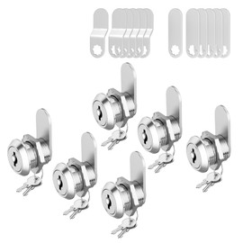 BOZXYE 6 Pcs Cabinet Locks with Keys, 5/8" Cam Locks keyed Alike, RV Lock for Storage Compartment Door Cabinets Drawer Toolbox Lock, Zinc Alloy