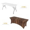 YGPARK 6FT Spandex Tablecloth for Rectangular Tables, Brown Wooden Texture