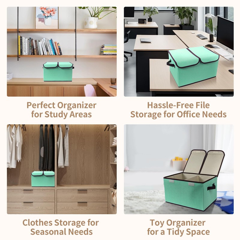 Tcbelosion Foldable Fabric Storage Box, 16.5 x 11.8 x 9.8