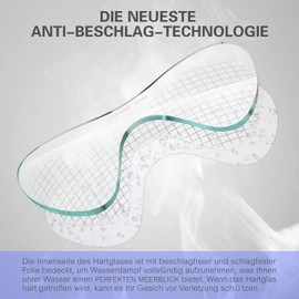 Supertrip Dry Snorkelling Set with Anti-Fog Diving Goggles - Panoramic Field of View - Hardened Waterproof Lenses - Snorkelling Goggles, Diving Set for Unisex Adults, blue