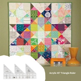 45 Degree Double Strip Ruler Double Strip Quilting Ruler Creative Quilting Template Rulers for Sewing (45°-10inch)