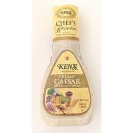 Ken's Steak House Chef's Reserve Creamy Caesar with Roasted Garlic Dressing (Pack of 3) 9 oz Bottles