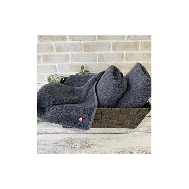 Imabari Towel Gift Set, 1 Face Towel, Navy, Antibacterial Towel,