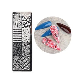 Generic Leaf Daisy Flower Heart Butterfly Ocean Sea Shell Metal Nail Stamping Plate Fb 01 Nail Wraps Art Stickers Manicure Supplies for Women for Home Nails Full Long Lasting Easy Apply and Remove