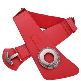 SYMOL Women Stretchy Wide Waist Belt for Dress Ladies Elastic Belt Plus Size 27"-70" Dress Red Elastic Belt Women 4.7" Width (Red, Waist:27"-31")