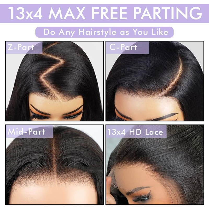 Straight Lace Front Wigs Human Hair 24 Inch Straight Wigs