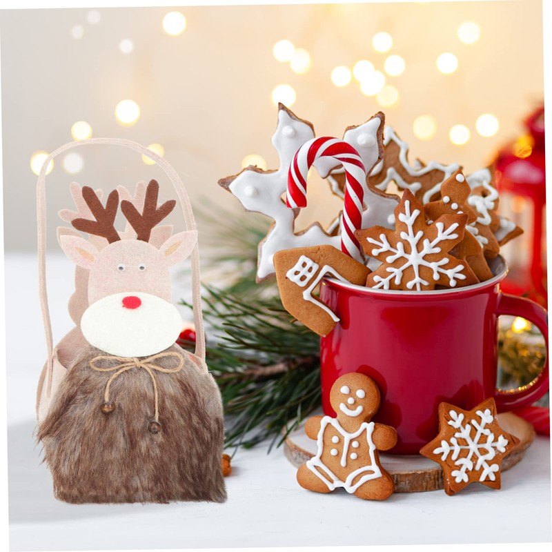Ciieeo 2sets Cartoon Packing Bags Storage Baskets for Xmas Candy