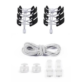 CHENGZI Lazy no-tie elasticized buckle elastic shoelaces (White)