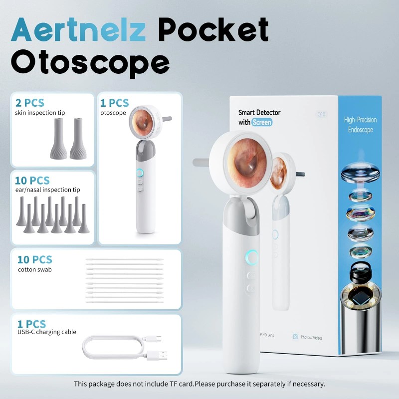 Aertnelz Otoscope Ear Camera with 1.38” Screen, 1080P HD Ear