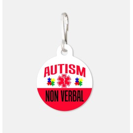 Medical Alert Tag - Autism Non Verbal - Pack Zipper Pull Charms/Emergency Tag/Medical Warning