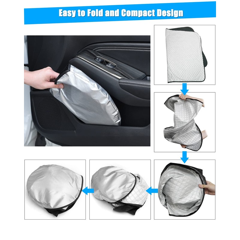 BESTVIEW Windshield Sun Shade Compatible with Ford Mustang 2015-2024, Foldable