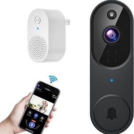 1080P Wireless Video Doorbell Camera, Smart Outdoor Surveillance Cam, FHD Live View, Cloud Storage, AI Human Detection, Instant Alert, Night Vision, Two Way Audio, 2.4G WiFi Only (Purple) - Color: Black