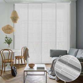 GoDear Design Adjustable Sliding Door Blinds 45.8"- 86" W x 96" H, Extendable Vertical Blinds for Patio Doors, Panel Track Blinds for Windows, Trimmable Fabric Glass Door Shades, Semi-Privacy, Zipper