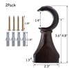 HEVSTIL 2-Pack Wood Curtain Rod Brackets,Return End Brackets for 1-2/5"