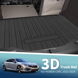 HOPESPANNER Cargo Liner Rear Trunk Mat Trunk Cargo Luggage Boot Tray Mat for Honda Civic 2022-2024 Not Fit for Honda Civic Hatchback