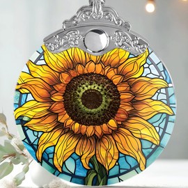 Jocidea Christmas Ornament, Sunflower Christmas Decor, Flower Ornaments for Christmas Tree, Stained Glass Ornament, Sunflower Gifts, Holiday Decorations and Xmas Gifts Ideas