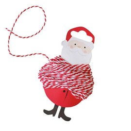 Ginger Ray Father Christmas Butchers Twine Wrapping Accessory with 10 Metres of Red & White