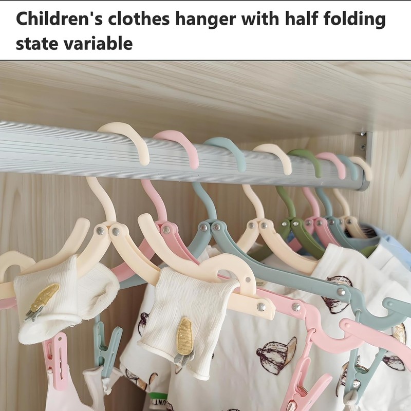 AIMALL 8 PCS Portable Folding Travel Clothes Hanger with Storage