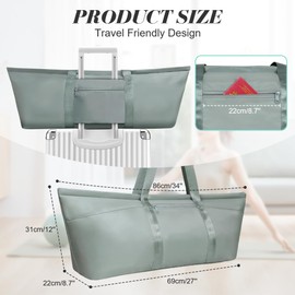 Aucuu Women's Sports Bag, Large Yoga Bag, Yoga Mat Bag, Women's Sports Bag with Wet Compartment & Shoe Bag, Adjustable Shoulder Strap, Yoga Mat Bag, Yoga Bag for Pilates Yoga Mats