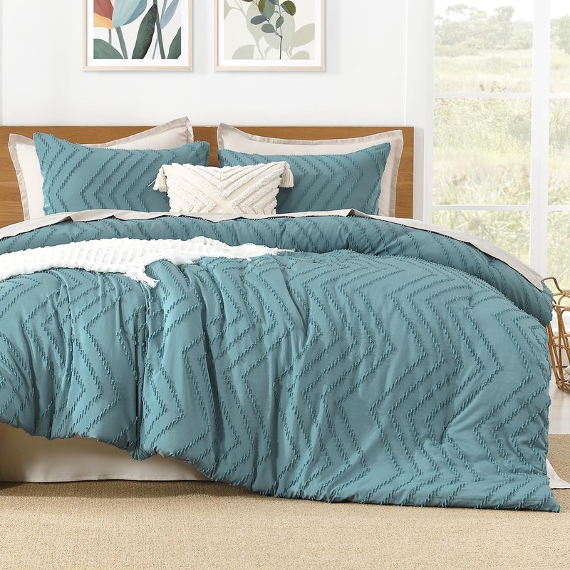 Litanika Comforter Super King Size Set Grayish Teal, 3 Pieces