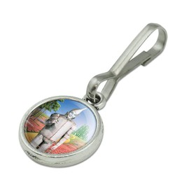 Wizard of Oz Tin Man Character Antiqued Charm Clothes Purse Suitcase Backpack Zipper Pull Aid