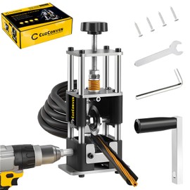 CuzConven Manual Wire Stripping Machine,0.03-1 Inch Wire Stripper Machine with Hand Crank,Portable Steel Frame Drill Powered Stripping Tool for Scrap Copper Wire Cable Recycling