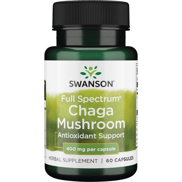 Swanson Full Spectrum Chaga Mushroom 400 Milligrams 60 Capsules