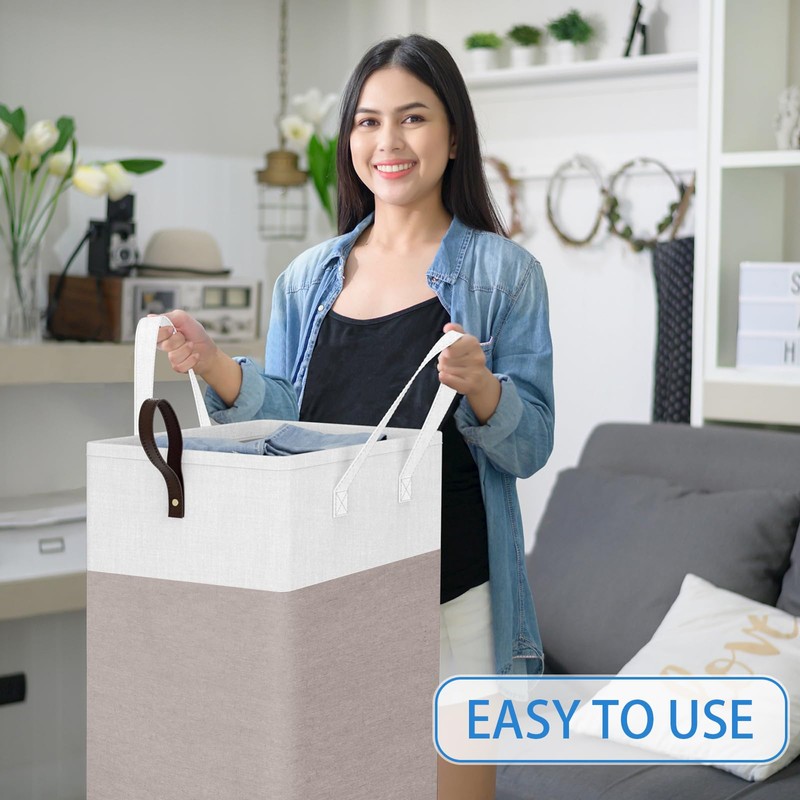 HomeHacks 75L Rolling Laundry Basket with Wheels, Collapsible & Waterproof