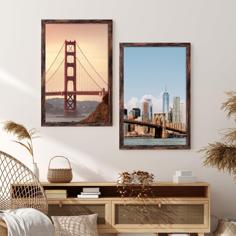BESCRCL 20x30 Picture Frame Brown, Poster Frames Wall Hanging, Display