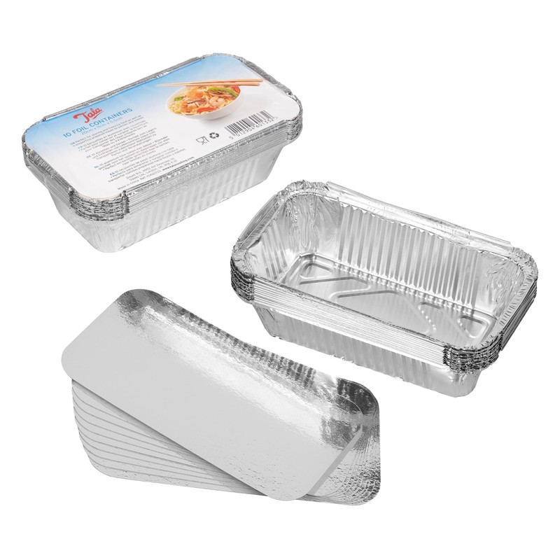 Tala 10A60133 Heavy Duty Foil Containers with Lids, Silver, 20cm