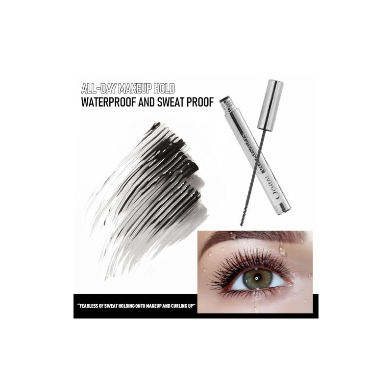 Black Mascara with Small Brush for Lower/Fine Lashes, Thicker, No