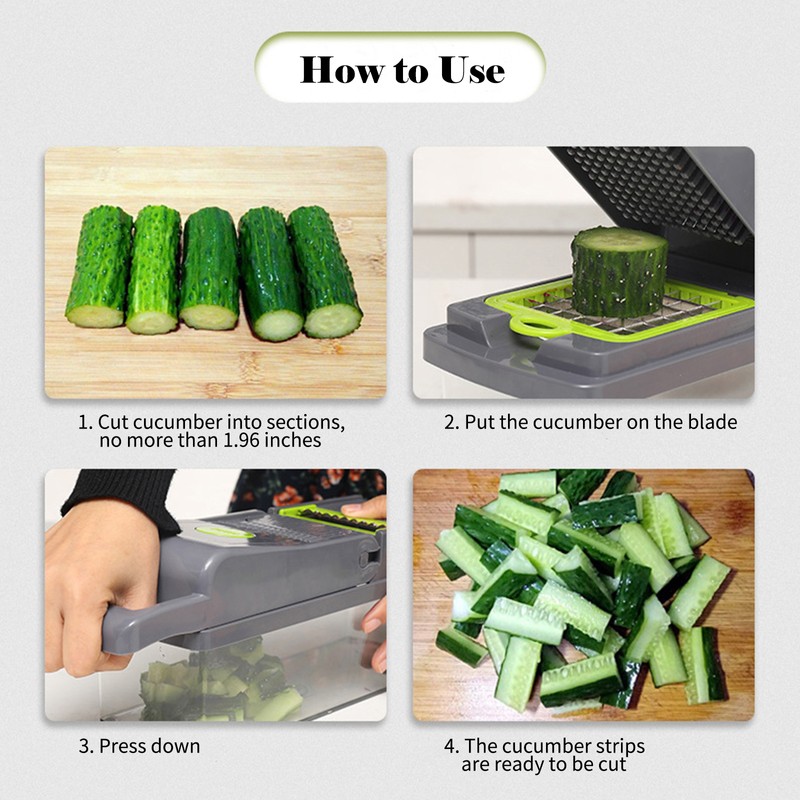 12 in 1 Multifunctional Vegetable Chopper Manual Chopper with Container