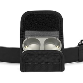 Geekria - Funda de transporte para auriculares compatible con Sony WF-1000XM6, WF-C710N, LinkBuds Open/Fit, WF-C510, funda protectora con soporte de clip para correa de bolsa (negro)