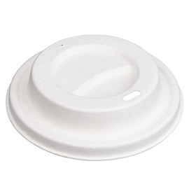 Restaurantware LIDS ONLY: Restpresso Lids For 8- 12- 16- And 20-Ounce Coffee Cups 500 Vented Disposable Cup Lids - Cups Sold Separately Elevated Spout White Bagasse Hot Cup Lids Microwavable