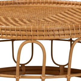 bali & pari Phoenix Natural Rattan Coffee Table, One Size, Honey