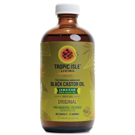 Tropic Isle Living Jamaican Black Castor Oil 8oz | Rich in Vitamin E, Omega Fatty Acids & Minerals | For Hair Growth Oil, Skin Conditioning, Eyebrows & Eyelashes, Scalp and Nail Care