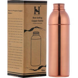 HealthGoodsIn - Copper Water Bottle for Ayurvedic Health Benefits