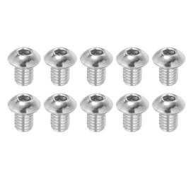 PATIKIL 3/8-16x1/2" Button Head Socket Cap Screws, 10 Pcs 304 Stainless Steel 18-8 Socket Cap Screw Bolts Allen Hex Drive Full Thread Fine Thread UNC