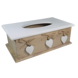 khevga Tissue-Box wooden Country House Style Brown